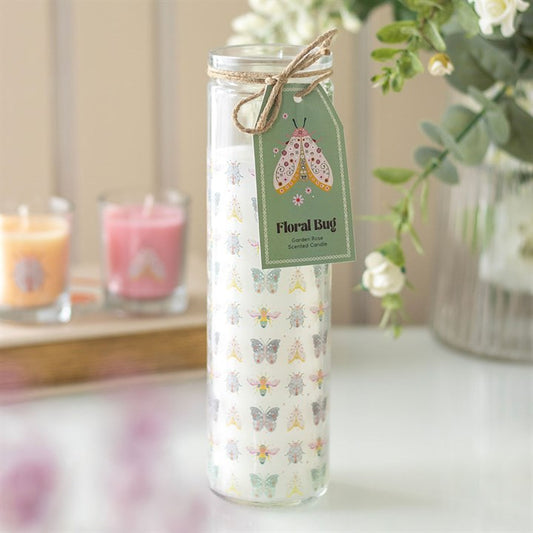 Floral Bug Garden Rose Tube Candle