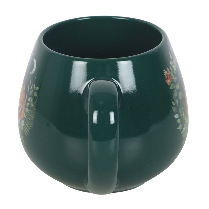 Green Sleeping Fox Rounded Mug