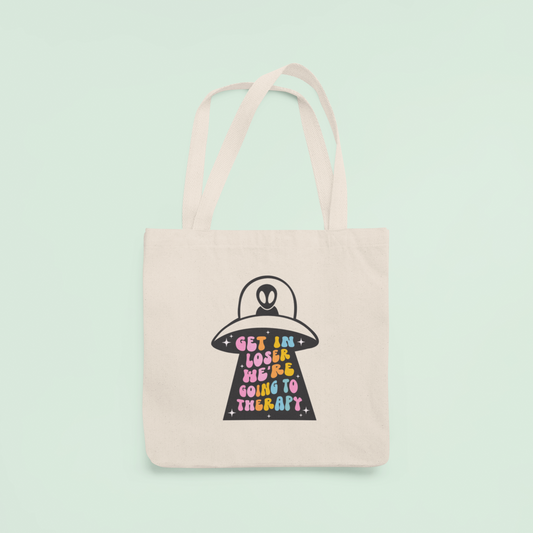 We're Going To Therapy tote bag